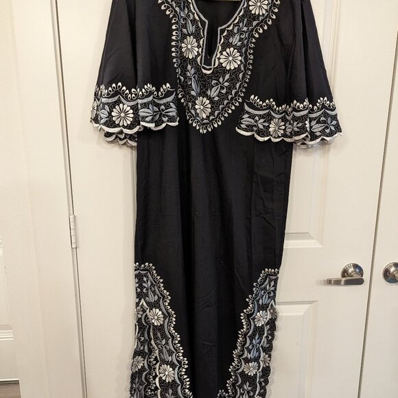 Mexican Embroidered Maxi Angel Wings Dress - Picture 3 of 5